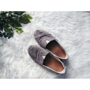 Gray Striped Toms Slip On